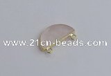 NGC5901 13*26mm moon rose quartz connectors wholesale