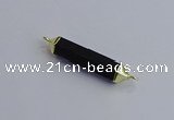 NGC5955 8*40mm tube black agate connectors wholesale