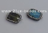 NGC5961 18*22mm faceted rectangle labradorite connectors wholesale