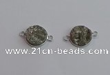 NGC5981 15mm coin plated druzy agate connectors wholesale