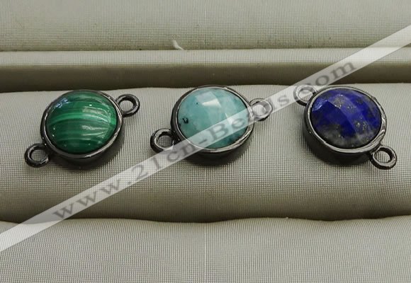 NGC5990 12mm coin mixed gemstone connectors wholesale