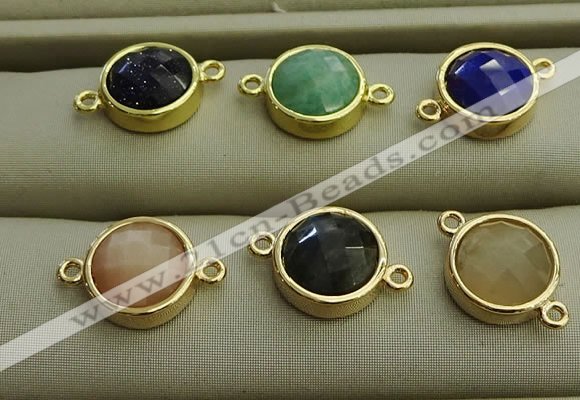 NGC5992 12mm coin mixed gemstone connectors wholesale