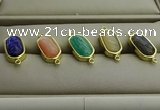 NGC5998 10*16mm oval mixed gemstone connectors wholesale