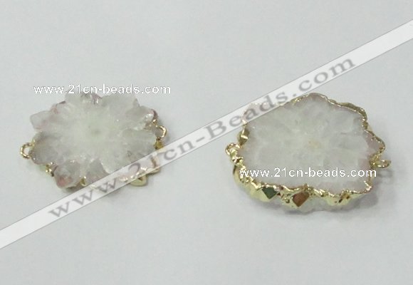 NGC600 15*20mm - 30*35mm freeform druzy agate connectors wholesale