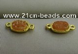 NGC6020 5*8mm oval plated druzy agate connectors wholesale