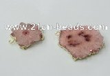 NGC603 15*20mm - 30*35mm freeform druzy agate connectors wholesale