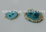 NGC604 15*20mm - 30*35mm freeform druzy agate connectors wholesale