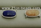 NGC6041 10*16mm oval mixed gemstone connectors wholesale