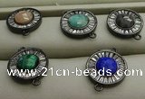 NGC6046 16mm coin mixed gemstone connectors wholesale