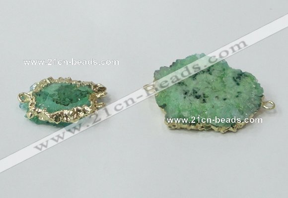 NGC605 15*20mm - 30*35mm freeform druzy agate connectors wholesale