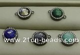 NGC6053 11mm coin mixed gemstone connectors wholesale