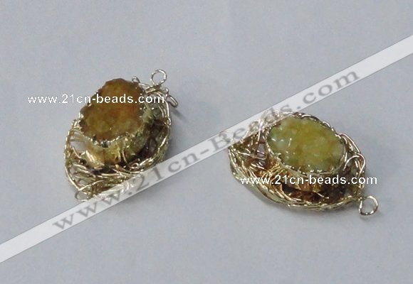 NGC609 22*30mm - 25*35mm freeform druzy agate connectors wholesale