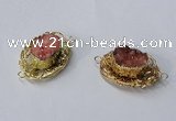 NGC611 22*30mm - 25*35mm freeform druzy agate connectors wholesale