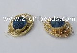 NGC614 22*30mm - 25*35mm freeform druzy agate connectors wholesale