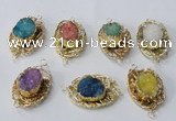 NGC615 22*30mm - 25*35mm freeform druzy agate connectors wholesale