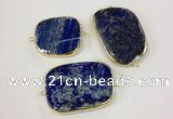 NGC628 30*40mm - 35*45mm freeform lapis lazuli connectors wholesale