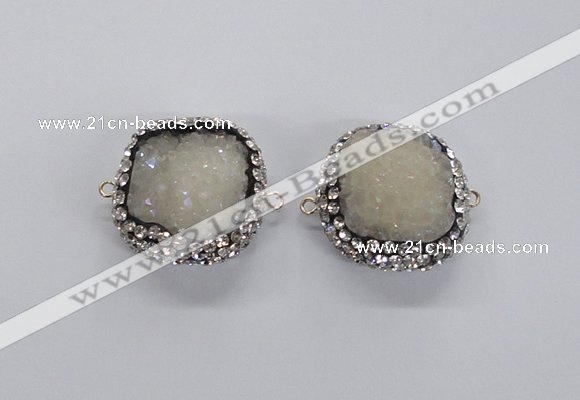 NGC629 24*25mm - 26*28mm freeform druzy agate connectors wholesale