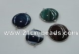 NGC63 30mm - 40mm flat round agate connectors wholesale