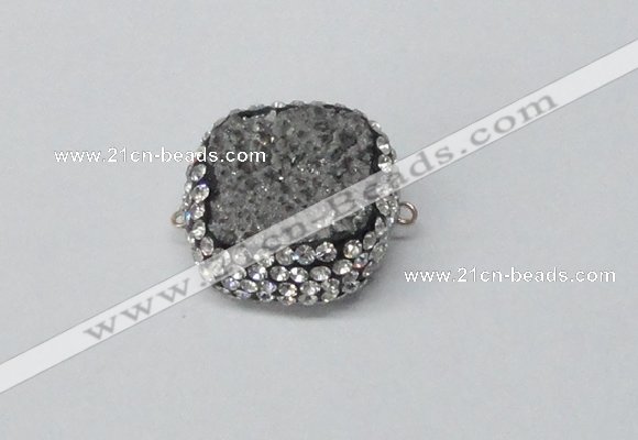 NGC630 24*25mm - 26*28mm freeform plated druzy agate connectors