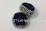 NGC631 24*25mm - 26*28mm freeform plated druzy agate connectors