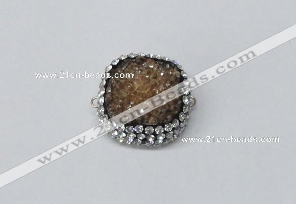 NGC632 24*25mm - 26*28mm freeform plated druzy agate connectors