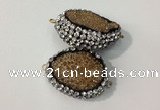 NGC636 20*28mm - 25*30mm freeform plated druzy agate connectors