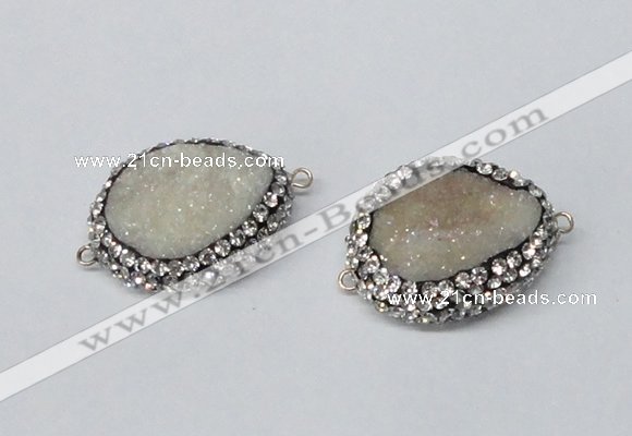 NGC639 20*28mm - 25*30mm freeform plated druzy agate connectors