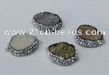 NGC640 20*28mm - 25*30mm freeform plated druzy agate connectors