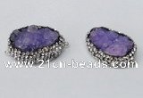 NGC646 20*30mm - 25*35mm freeform druzy agate connectors wholesale