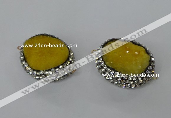 NGC647 20*30mm - 25*35mm freeform druzy agate connectors wholesale