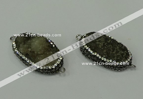 NGC6501 20*35mm freeform druzy agate connectors wholesale