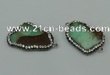 NGC6503 18*25mm - 20*35mm freeform australia chrysoprase connectors