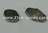 NGC6508 25*30mm - 25*40mm freeform black rutilated quartz connectors