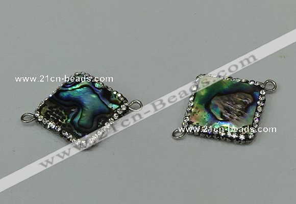 NGC6514 20*22mm diamond abalone shell connectors