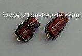 NGC6523 12*25mm tube agate gemstone connectors wholesale