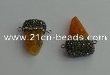 NGC6530 15*30mm - 20*40mm arrowhead agate gemstone connectors