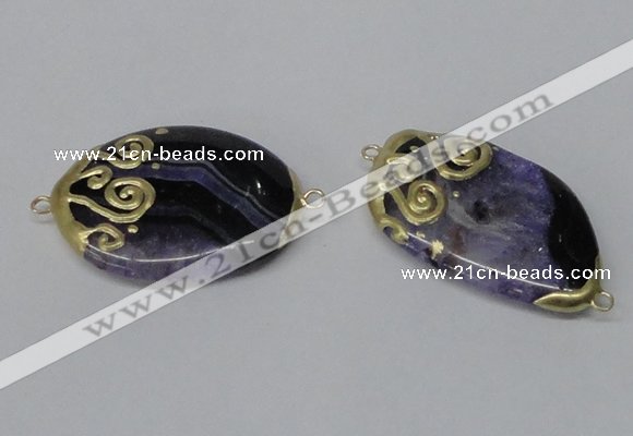 NGC655 20*30mm - 30*40mm freeform druzy agate connectors wholesale