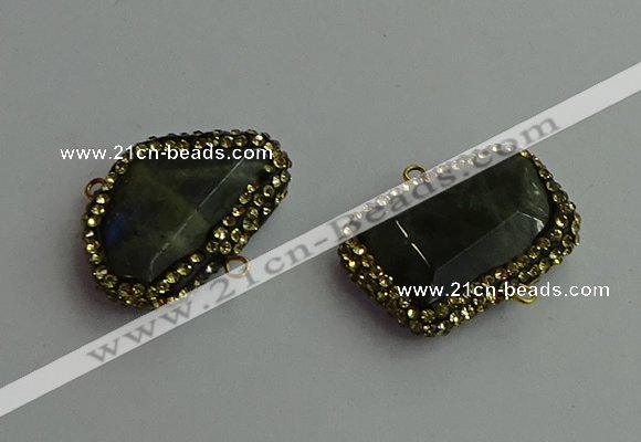 NGC6550 18*25mm - 25*30mm freeform labradorite connectors