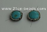 NGC6552 18mm flat round turquoise connectors wholesale