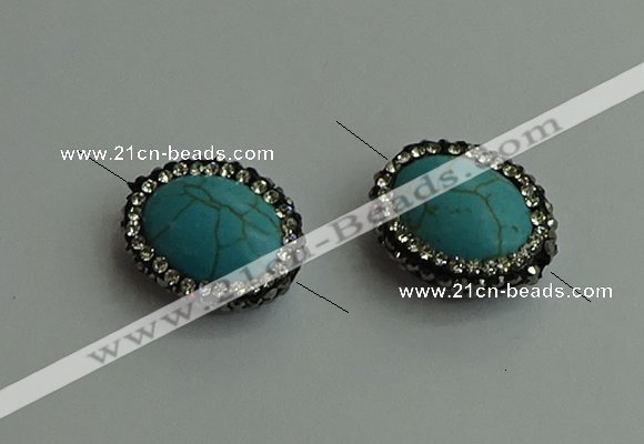 NGC6554 16*20mm oval turquoise connectors wholesale