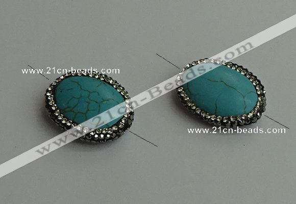 NGC6555 20*25mm oval turquoise connectors wholesale