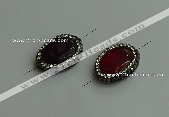 NGC6565 16*20mm oval candy jade connectors wholesale