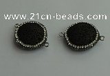 NGC6578 22mm - 25mm flat round lava connectors wholesale