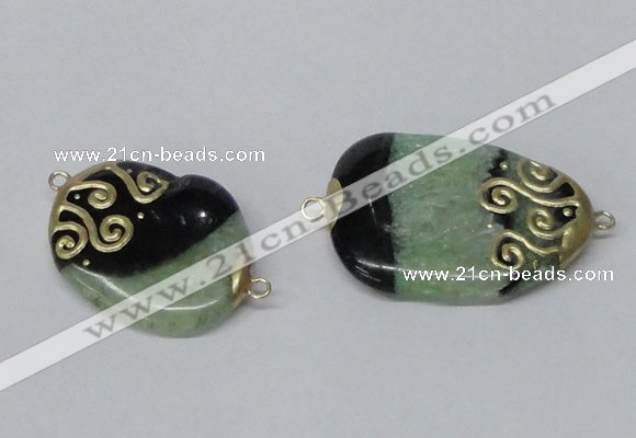 NGC658 20*30mm - 30*40mm freeform druzy agate connectors wholesale