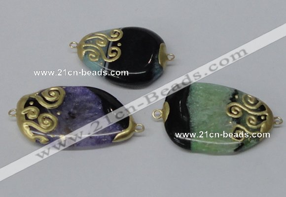 NGC659 20*30mm - 30*40mm freeform druzy agate connectors wholesale