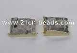 NGC661 25*30mm - 30*40mm rectangle druzy agate connectors wholesale