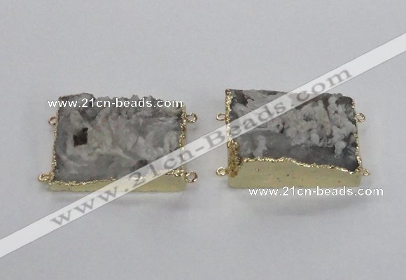 NGC661 25*30mm - 30*40mm rectangle druzy agate connectors wholesale