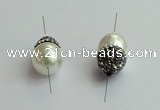 NGC6616 12*22mm - 13*20mm teardrop shell pearl connectors