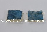 NGC662 25*30mm - 30*40mm rectangle druzy agate connectors wholesale