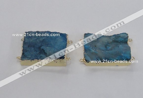 NGC662 25*30mm - 30*40mm rectangle druzy agate connectors wholesale